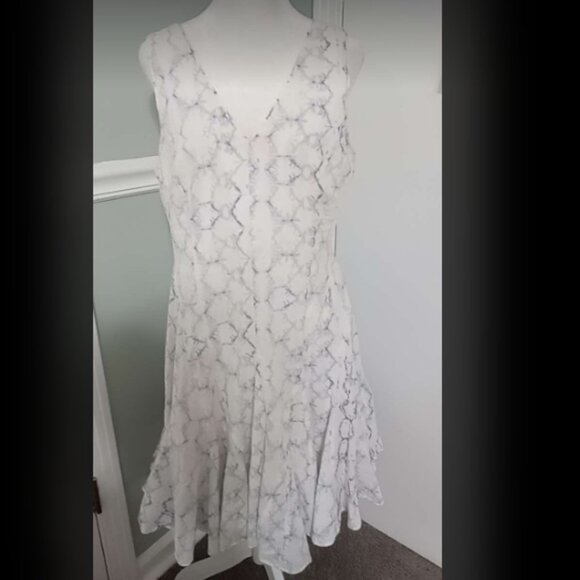 Rebecca Taylor Frost Fit and Flare Sleeveless Dress Sz 4 - Picture 1 of 5